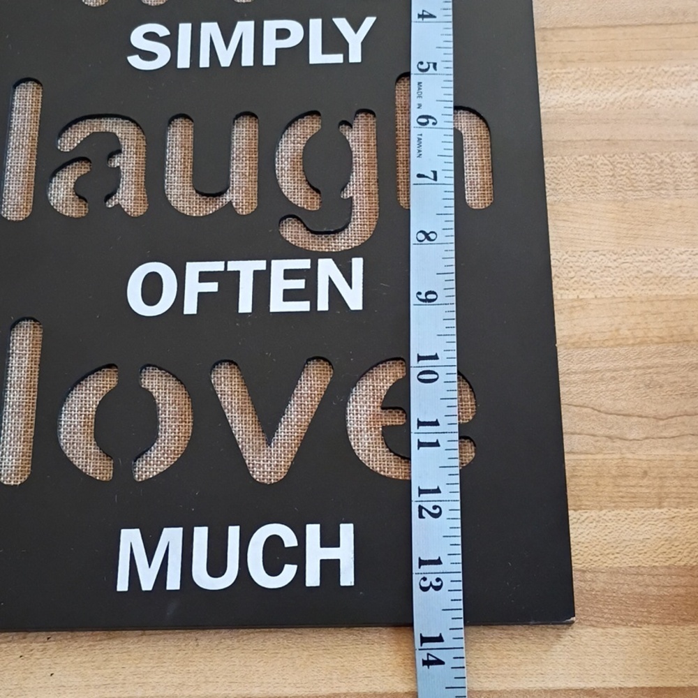 Live Laugh Love RusticWood Wall Sign - Black and Burlap - Picture 5 of 5